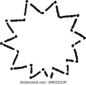 Burbuja de habla simple pintada a mano en blanco y negro