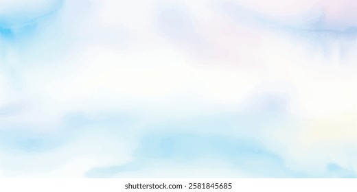 Hand-Painted Sky Blue Watercolor with Fluid Aquarelle Texture, Elegantly Blended on Absorbent White Paper to Create a Dreamy, Soft Background Full of Peaceful Brush Strokes and Subtle Layers.
