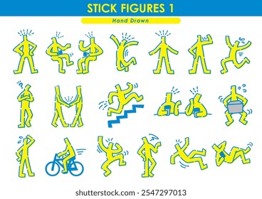 Hand-painted stick figure set. Megapack.