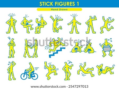 Hand-painted stick figure set. Megapack.