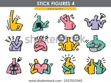 Hand-painted stick figure set. Megapack.