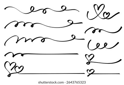 Hand-painted style decoration line set (monochrome)
