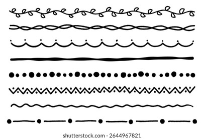 Hand-painted style decorative line set