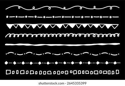 Hand-painted style decorative line set