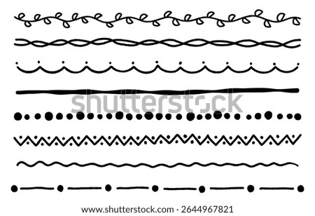 Hand-painted style decorative line set