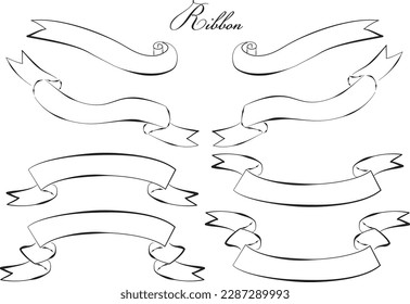 Hand-painted style title ribbon set