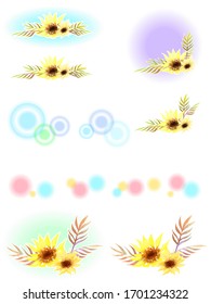 Hand-painted sunflower summer material set