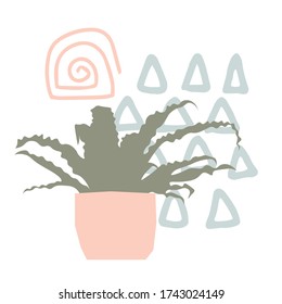 hand-painted tree nature of modern contemporary boho elements isolated home wall decor simple.
Vector illustration