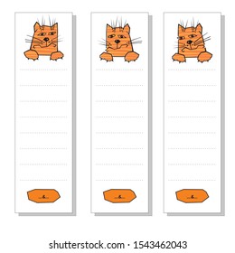 Handpainted vector cats schedule sheet