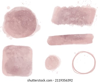 Conjunto de acuarela vectorial pintado a mano de Ilustraciones de tinta y salpicaduras acrílicas, trazos de pincel, manchas de pintura. Ideal para la impresión, tarjeta, saludo, diseño gráfico, invitación y otros proyectos creativos