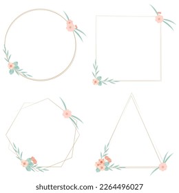 Hand-painted watercolor collection of flower wreaths