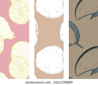 Hand-Painted Watercolor Fruits Seamless Background for Packaging and textile