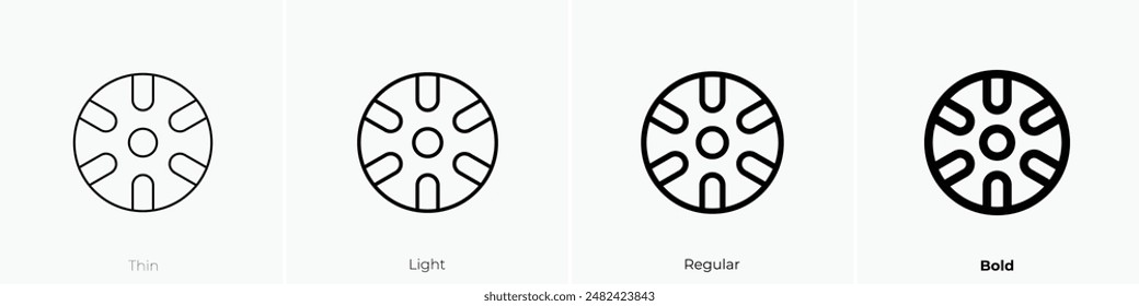 handpan icon. Thin, Light Regular And Bold style design isolated on white background