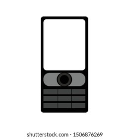 handphone with abc keypad in black color like sillhouette