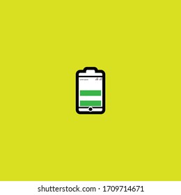 Handy-Akku-Logo, Handy und Batteriekombination. 
