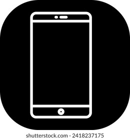 Handphone device icon with black filled line outline style. smartphone, mobile, phone, screen, technology, smart, device. Vector Illustration