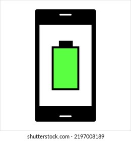 Handphone Full Battery Icon Vector Simple Stock Vector (Royalty Free ...