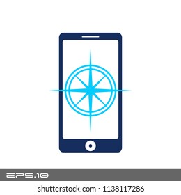Handphone GPS Icon Vector