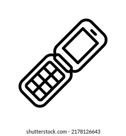 Handphone Icon. Line Art Style Design Isolated On White Background