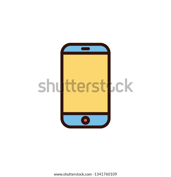Handphone Icon Vector Illustration Filled Style Stock Vector Royalty Free