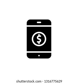 Handphone Icon Vector Illustration in Glyph Style for Any Purpose