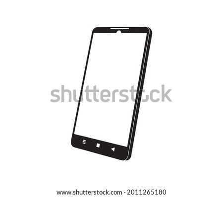 handphone icon vector, smartphone tilted and side view