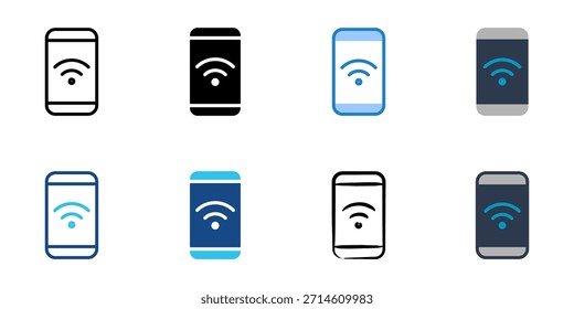 Los iconos del teléfono móvil establecen una colección de Vector de estilo múltiple. 
