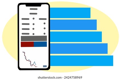 Handphone illustration vector for background or banner investment guidence