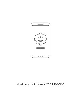 Handphone line icon. Vector illustration flat sign