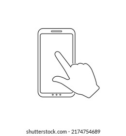 Icono de línea de teléfono. Señal plana de la ilustración del vector