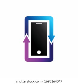 handphone logo design, recycle vector logo