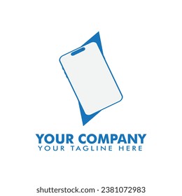 Handphone logo design template. Communication icon via cell phone.