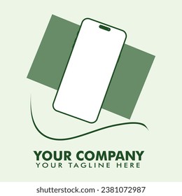 Handphone logo design template. Communication icon via cell phone.