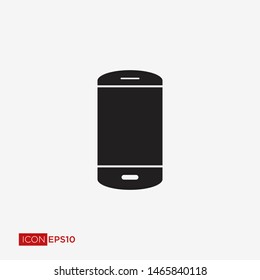 Handphone, mobilephone, smartphone and tablet icon or symbol. Vector flat style for graphic and web design, logo. EPS10 black pictogram