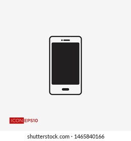 Handphone, mobilephone, smartphone and tablet icon or symbol. Vector flat style for graphic and web design, logo. EPS10 black pictogram