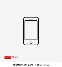 Handphone, mobilephone, smartphone and tablet icon or symbol. Vector flat style for graphic and web design, logo. EPS10 black pictogram
