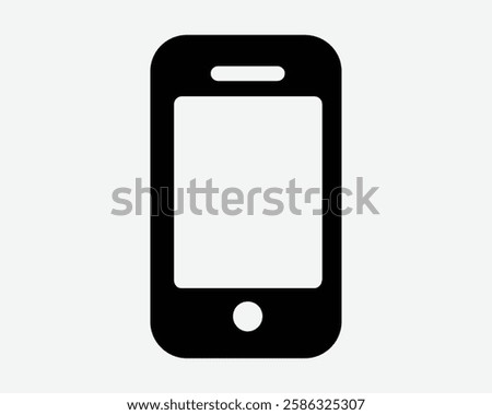 Handphone Outline Smartphone Shape Screen Mobile Phone Telephone Smart Device Touchscreen Icon Black White Symbol Sign Graphic Illustration Vector