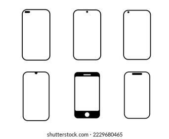 Handphone set icon isolated on white background, vector illustration