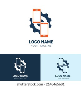 handphone setting logo design template