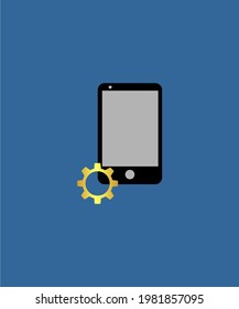 Handphone settings icon vector design for communication, business, etc.