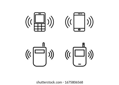 Handphone signal icon, signal wave 