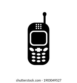 Handphone toy silhouette black vector design