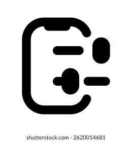 Design vetorial de telefone de mão para tecnologia móvel e comunicação. Ícone de smartphone para amantes de gadgets. Ícone de Linha