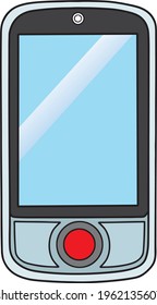 ilustración vectorial del teléfono móvil aislada en fondo blanco.
