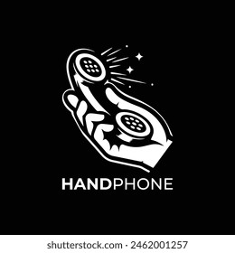  Handphone-Vektorgrafik-Logo-Design, Symbol, Minimallogo, Schwarzweißfarbe 