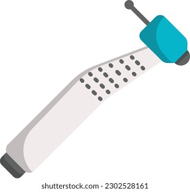 Diseño de icono de color de vector de la pieza de mano, símbolo de la odontología, signo de la asistencia sanitaria, ilustración del material de instrumentos dentales, concepto de taladro dental de alta velocidad