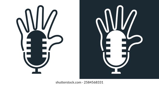 handpodcast Logo Symbol hand Hi line art abstract vector