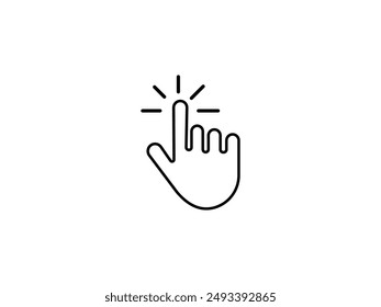 Hand-pointing cursor line icon vector.