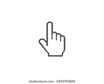 Hand-pointing cursor line icon vector.