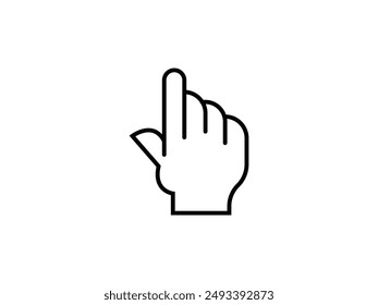 Hand-pointing cursor line icon vector.